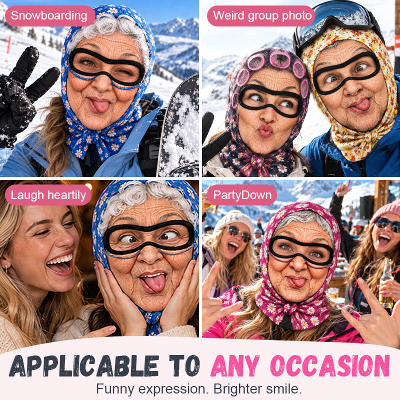 Funny Grandma Face Ski Mask