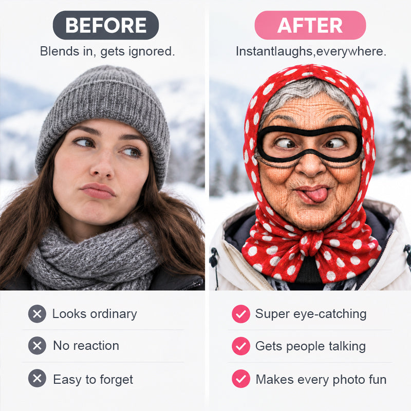 Funny Grandma Face Ski Mask