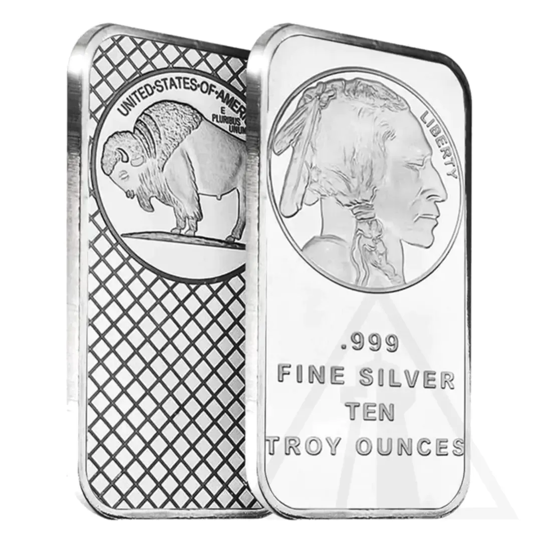 10 oz Silvertowne Mint Buffalo Silver Bar
