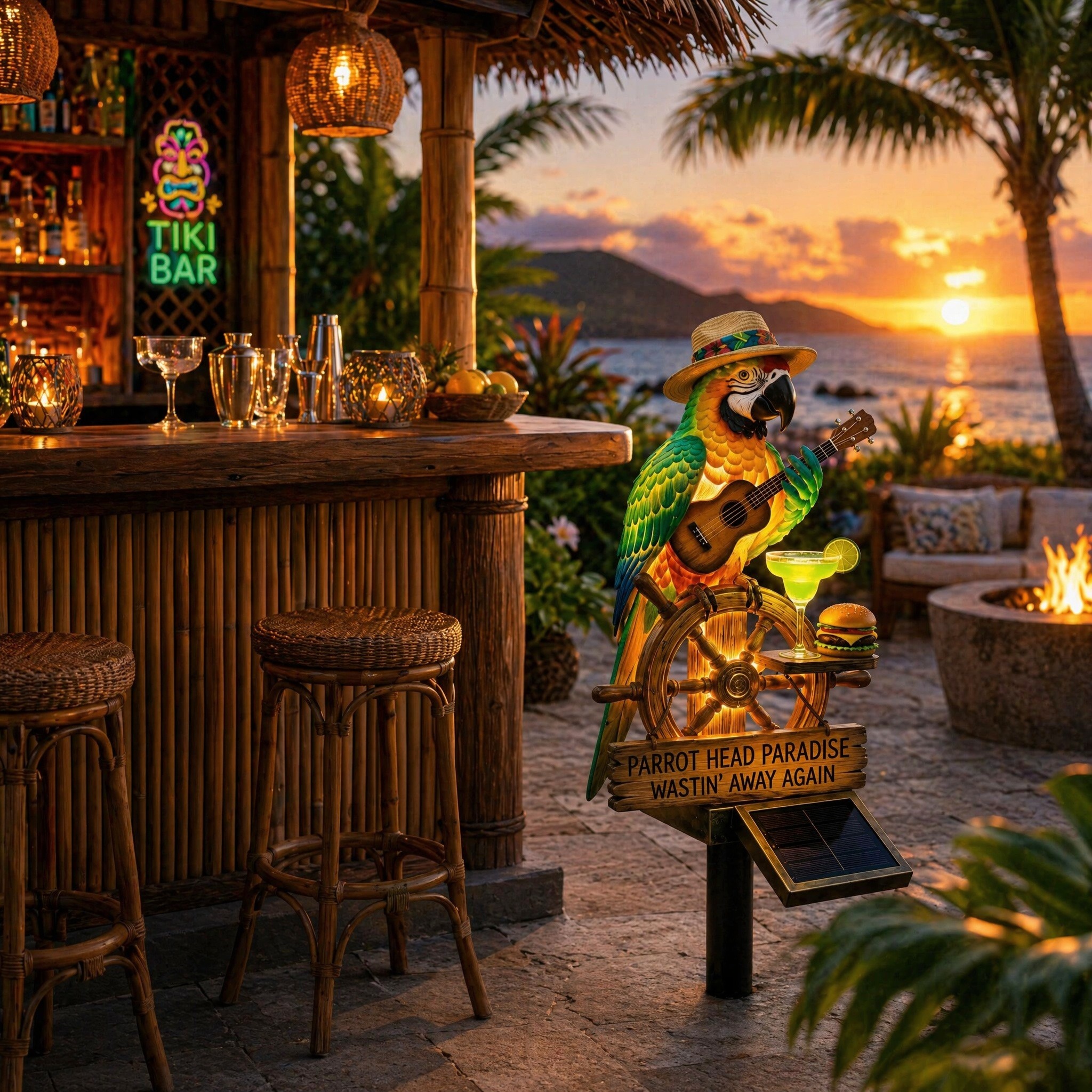 Last Day 49% OFF-🌴Solar-Powered ParrotGarden Light -Wastin'Away Again”