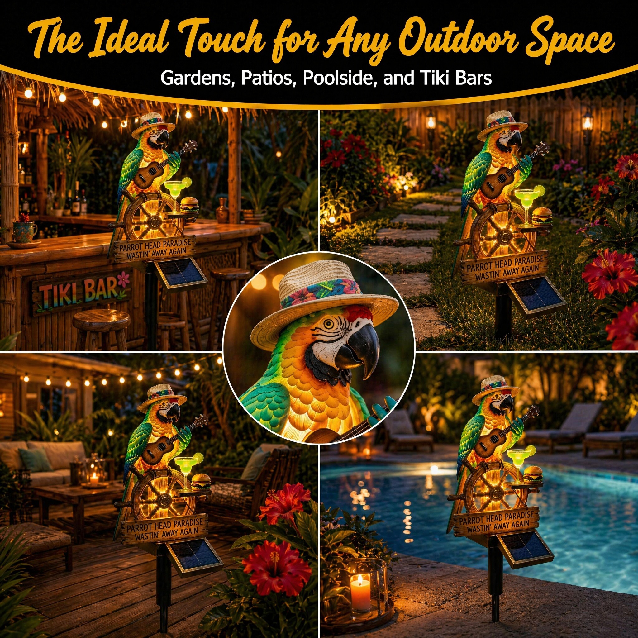 Last Day 49% OFF-🌴Solar-Powered ParrotGarden Light -Wastin'Away Again”