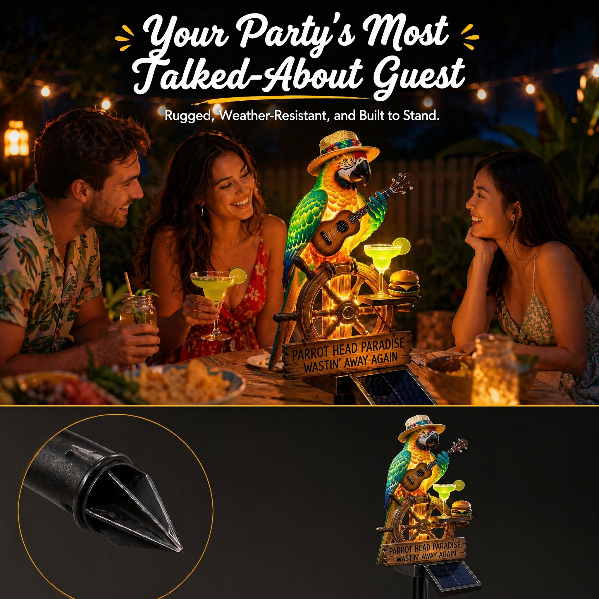 Last Day 49% OFF-🌴Solar-Powered ParrotGarden Light -Wastin'Away Again”