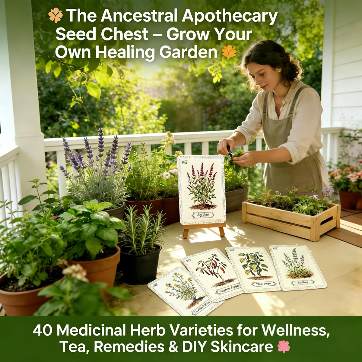 🌱Plantable Herbal Seed Cards — Grow Your Own Home Apothecary