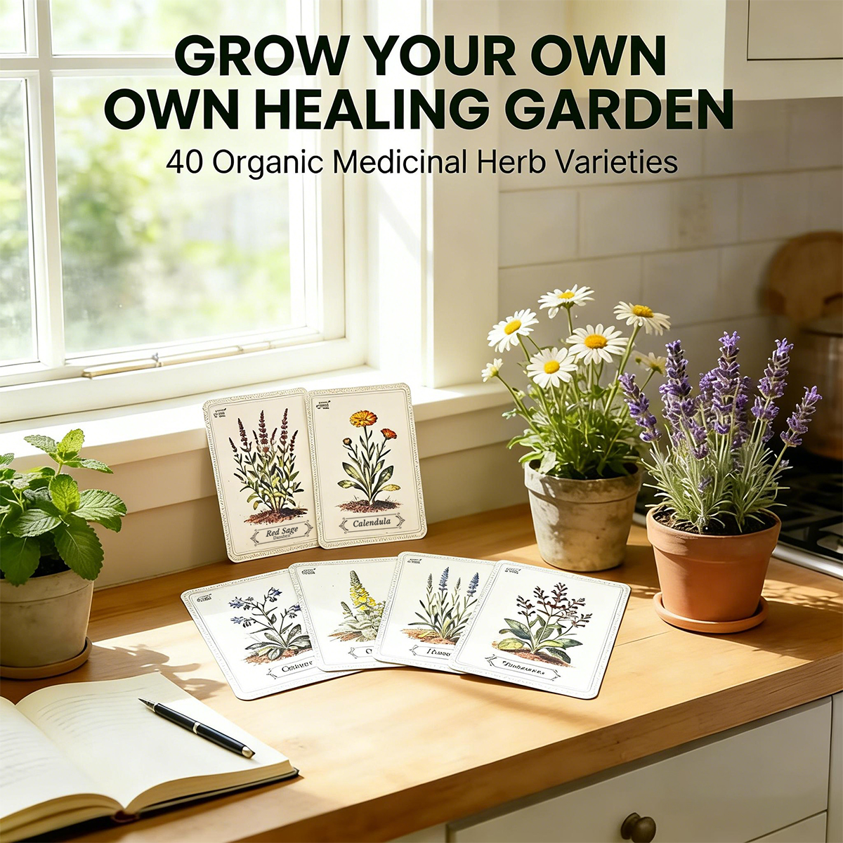 🌱Plantable Herbal Seed Cards — Grow Your Own Home Apothecary