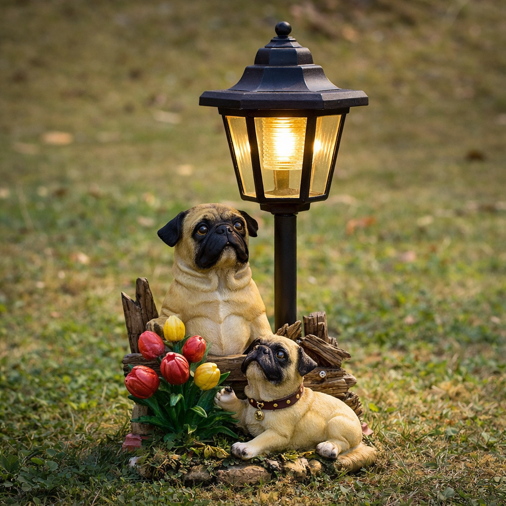 🎉Last Day 50% OFF❤Solar Bulldog Garden Statue Light
