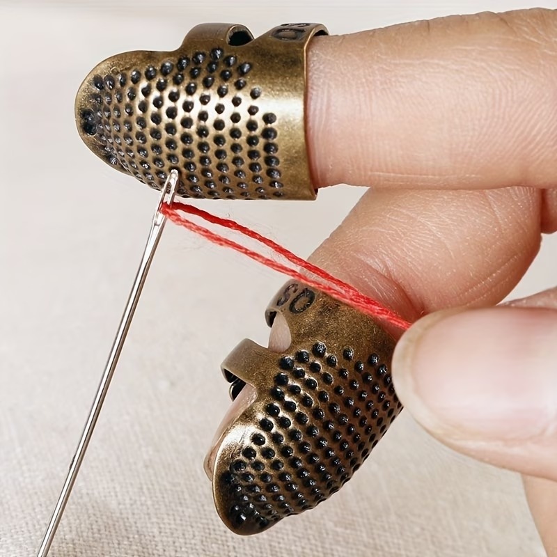 Adjustable Copper Embroidery Thimble | Anti-Slip Finger Protector for Sewing & Knitting