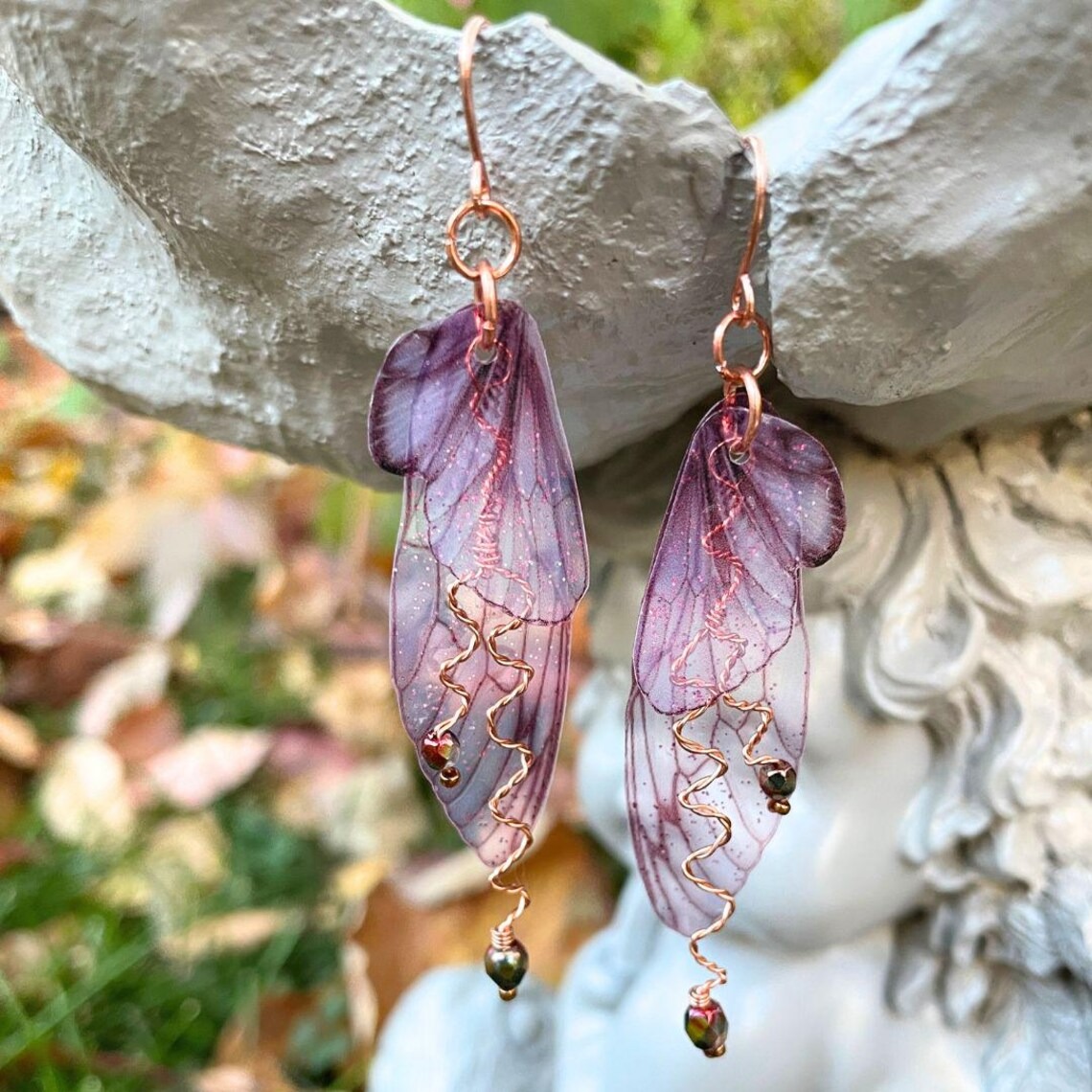 Pink Butterfly Wing Earrings