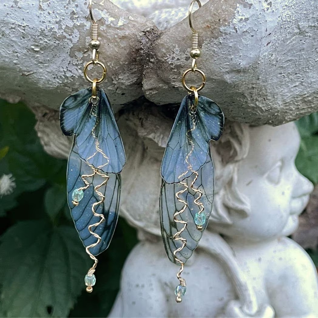 Forest Fairy Wing Grunge Earrings