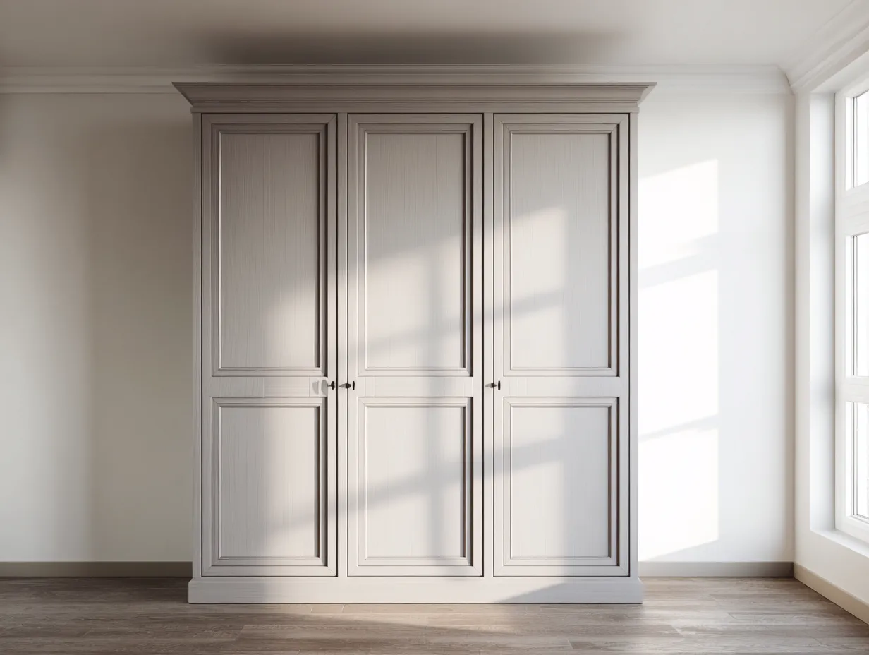 Kleiderschrank 240×60×220 cm Weiß mit Drehtüren - klassischer Stil für das Schlafzimmer-Rivoramahome