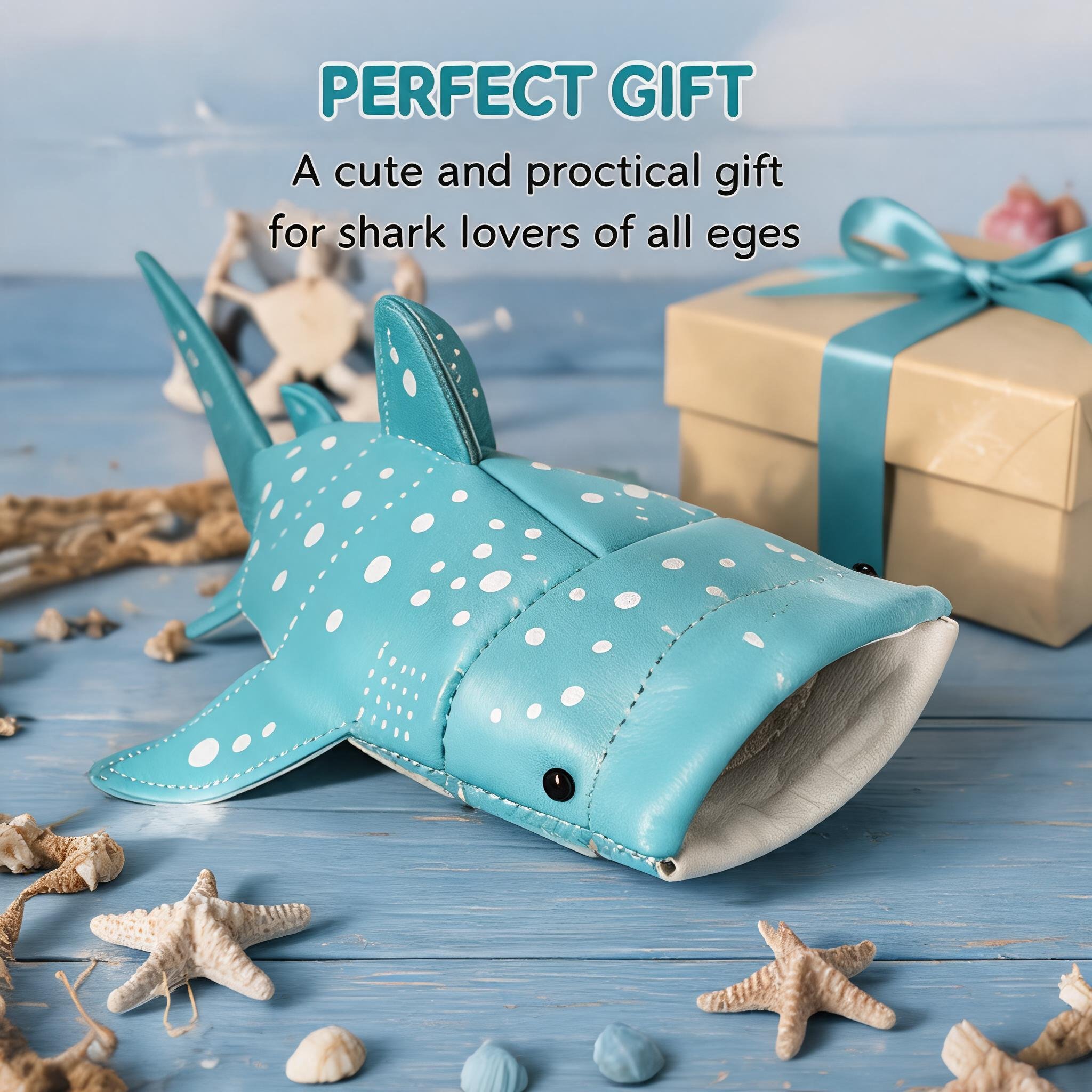 🔥LAST DAY 50% OFF 🦈🌊Cute Whale Shark Shaped Pouch | Novelty PU Leather Glasses & Small Essentials Storage Bag 🌊