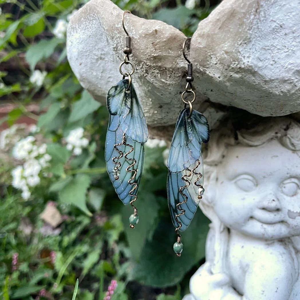 Forest Fairy Wing Grunge Earrings