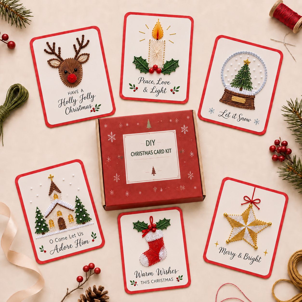 🎄 Last Day 50% OFF 🔥 - Merry & Bright Christmas DIY Kit ( 6 pcs )