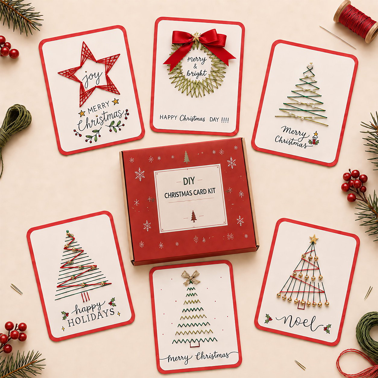 🎄 Last Day 50% OFF 🔥 - Merry & Bright Christmas DIY Kit ( 6 pcs )