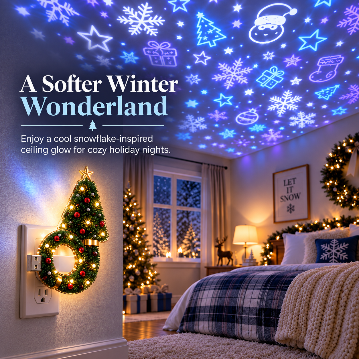🎄 Christmas Tree Projector Night Light