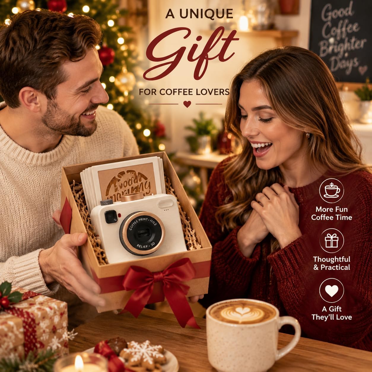 🔥 LAST DAY 50% OFF 🔥 3D-Printed Latte Art Camera Stencil Tool