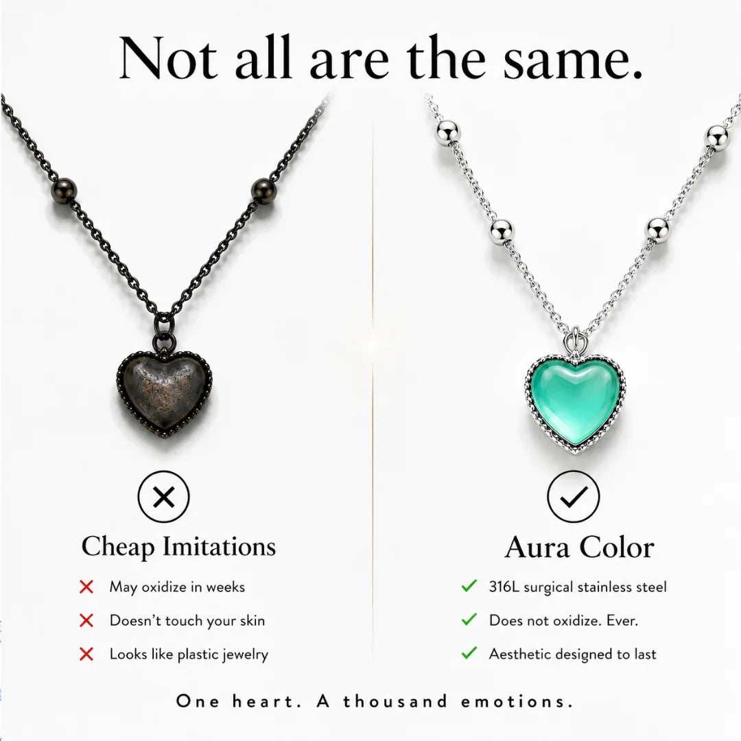 🔥  LAST DAY 50% OFF 🔥 Waterproof Color-Changing Heart Mood Necklace — A Meaningful Gift for Her❤