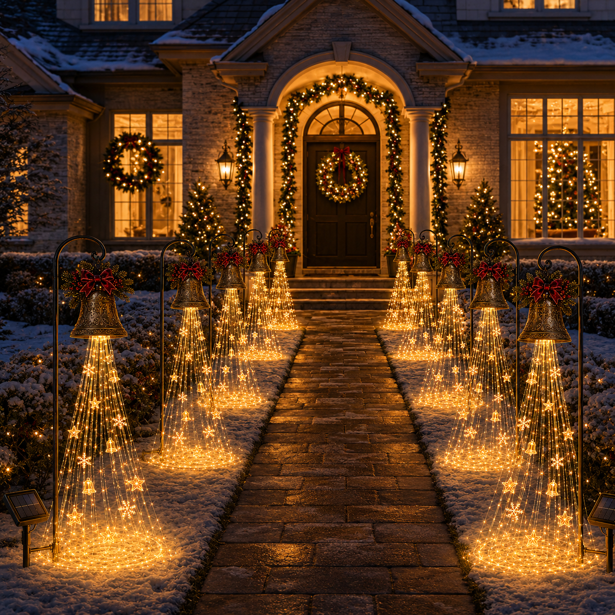 🔥 LAST DAY 50% OFF 🎄 Christmas Bell Cascade Solar Yard Light ✨