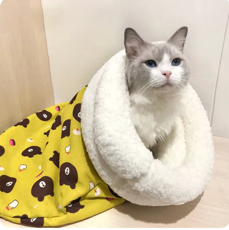 🔥 LAST DAY 50% OFF 🔥 WagBed™ - Cat Sleeping Bag Cave Bed (Extra Soft)