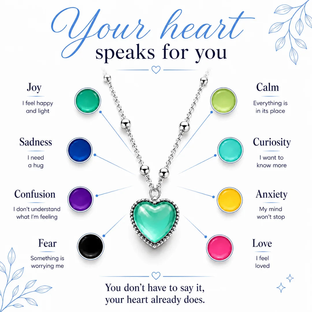 🔥  LAST DAY 50% OFF 🔥 Waterproof Color-Changing Heart Mood Necklace — A Meaningful Gift for Her❤