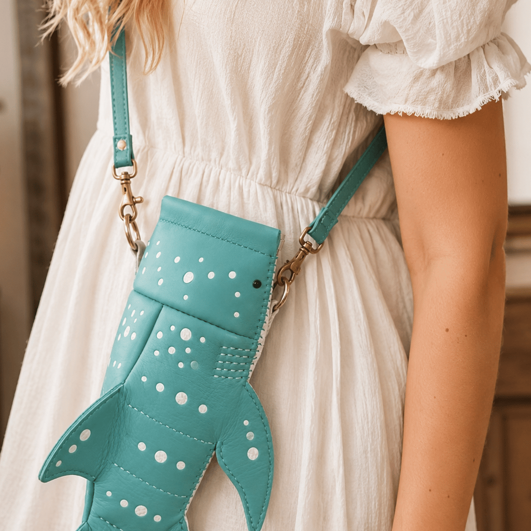 🔥LAST DAY 50% OFF 🦈🌊Cute Whale Shark Shaped Pouch | Novelty PU Leather Glasses & Small Essentials Storage Bag 🌊