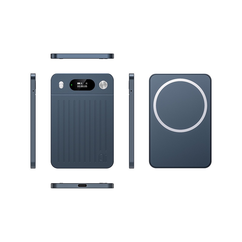 Magnetic AI Voice Recorder Card – Transcription, Summaries & Mind Maps