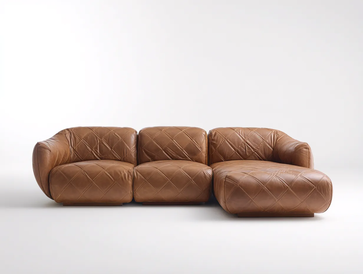 Wohnzimmersofa 285×95×85 cm – Kunstleder Braun – Eckdesign mit modernem Komfort-Tasailoft