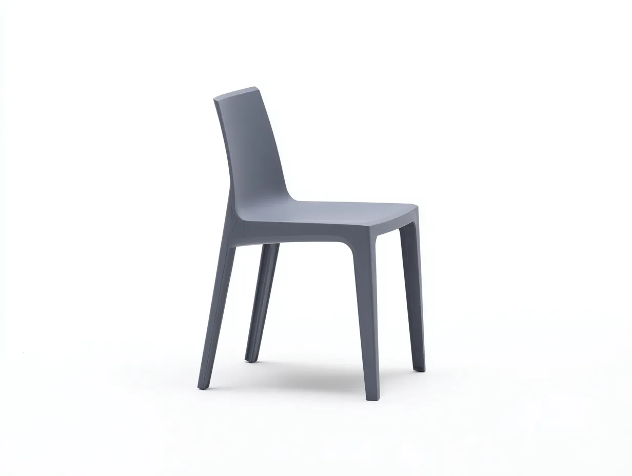 Esszimmerstuhl 50×54×84 cm – Kunststoff Grau – minimalistischer Außenstuhl mit Rückenlehne-Tasailoft