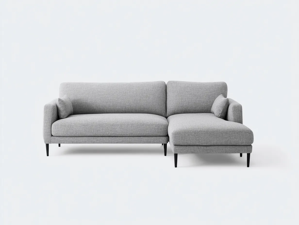 Wohnzimmer Sofa 285×95×86 cm – Stoff Grau – Eckdesign mit bequemer Sitzfläche-Tasailoft