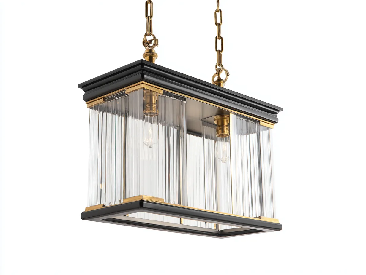 Außenpendelleuchte 30×30×42 cm – Schwarz Gold Glas – klassische Außenbeleuchtung für Terrasse-Tasailoft