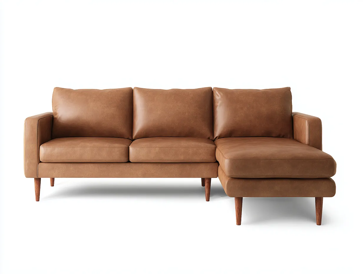 Sofa 300×170×82 cm Leder Braun - stilvolles Ecksofa für Wohnzimmer im zeitgemäßen Stil-Tasailoft