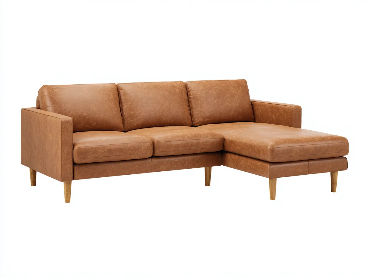 Wohnzimmer Sofa 310x180x85 cm Braun Leder Eckdesign Komfortabel-Tasailoft