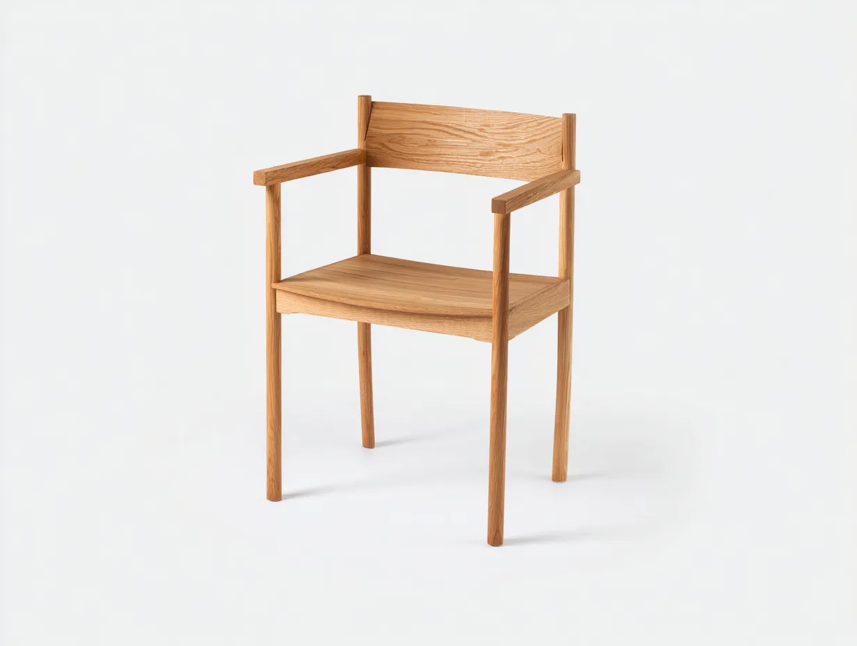 Esszimmerstuhl 48×52×86 cm – Eiche Holz Natur – minimalistischer Außenstuhl mit Rückenlehne-Tasailoft