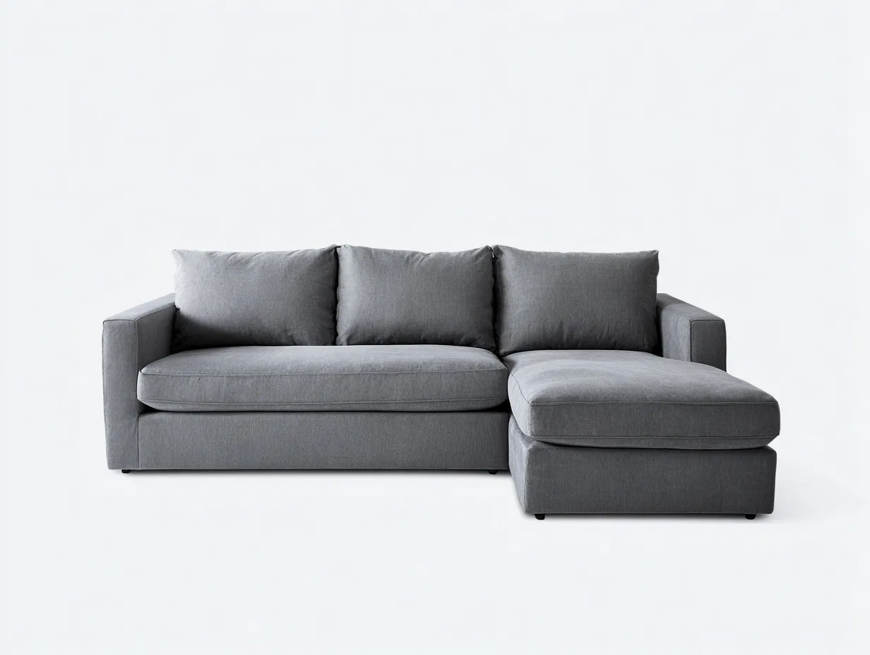 Sofa 310×180×88 cm Stoff Grau - elegantes Ecksofa für Wohnzimmer im modernen Wohnstil-Tasailoft