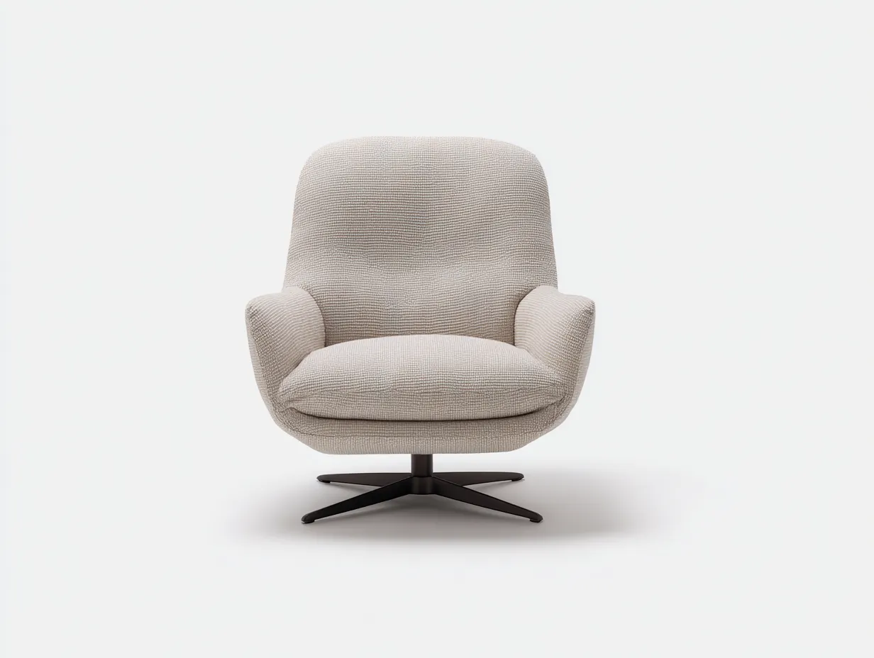 Wohnzimmer Sessel 78x82x88 cm Beige Stoff Drehfunktion Komfortsessel-Tasailoft