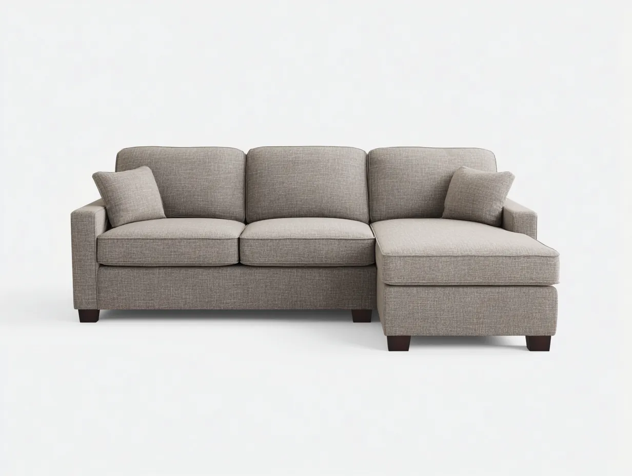 Wohnzimmer Sofa 290×100×88 cm – Stoff Beige – Ecksofa mit modernem Wohnkomfort-Tasailoft