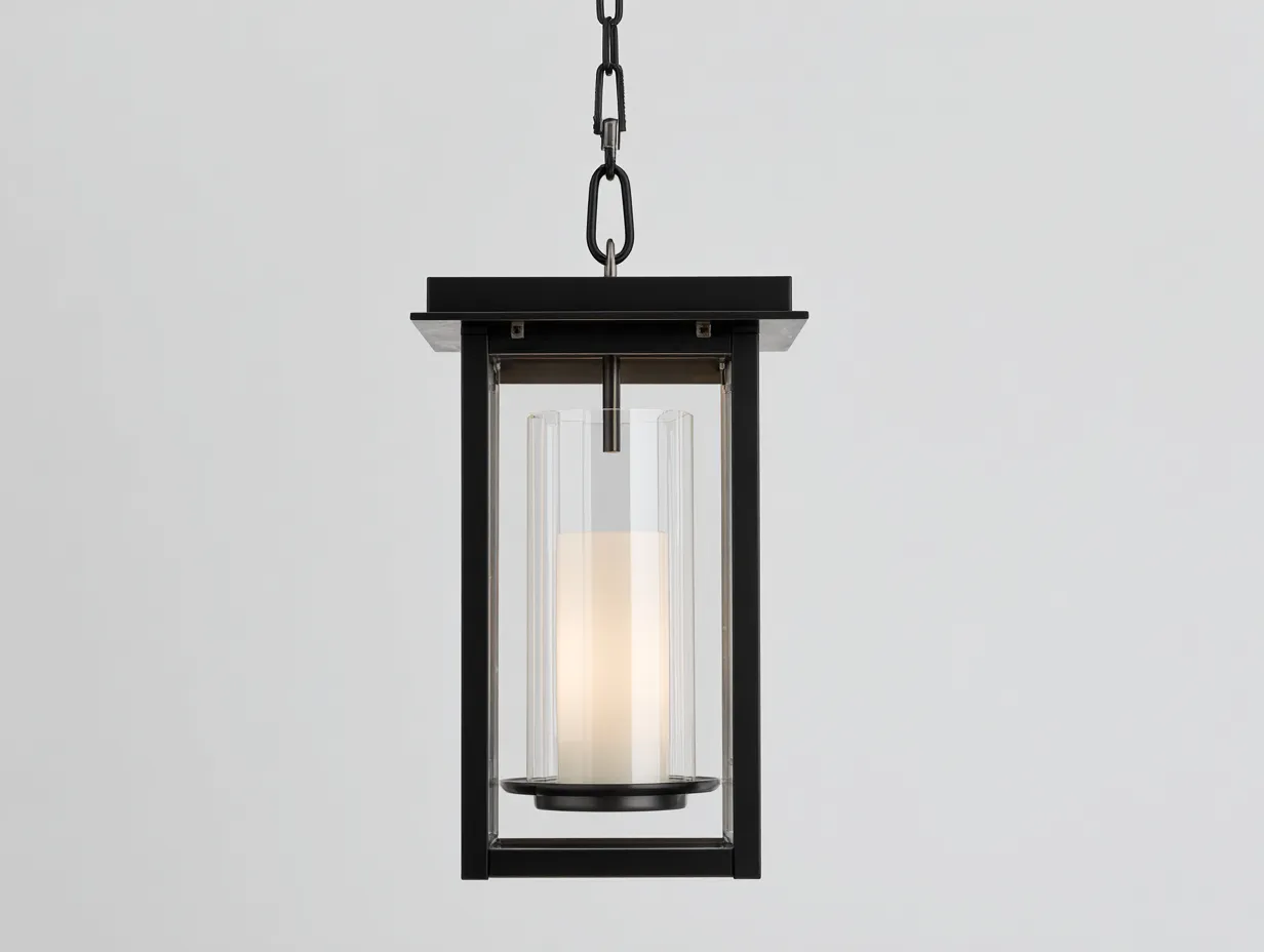 Außenpendelleuchte 55×22×35 cm – Schwarz Gold Glas – moderne Beleuchtung für Außenbereiche-Tasailoft