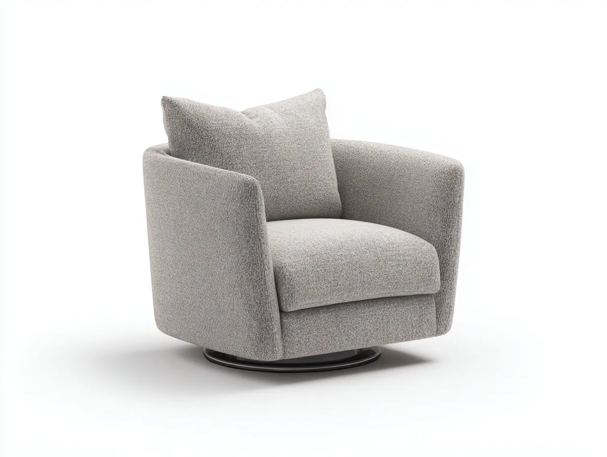Sessel 90×85×100 cm Stoff Grau - eleganter Wohnzimmer Drehsessel mit weicher Polsterung-Tasailoft