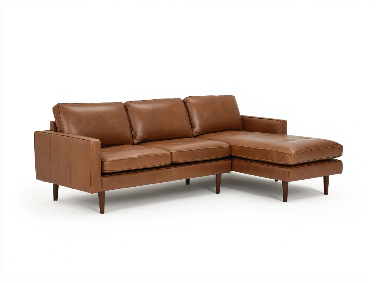 Wohnzimmer Sofa 300x175x82 cm Braun Leder Polster Ecksofa Modern-Tasailoft