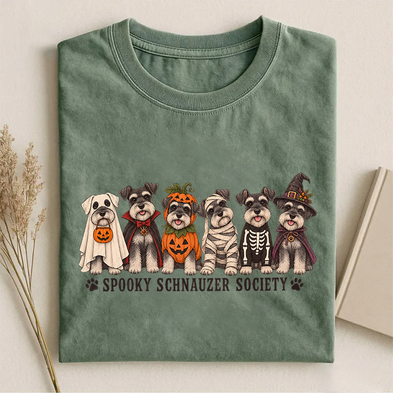 Cute Spooky Schnauzer Society Halloween T-shirt
