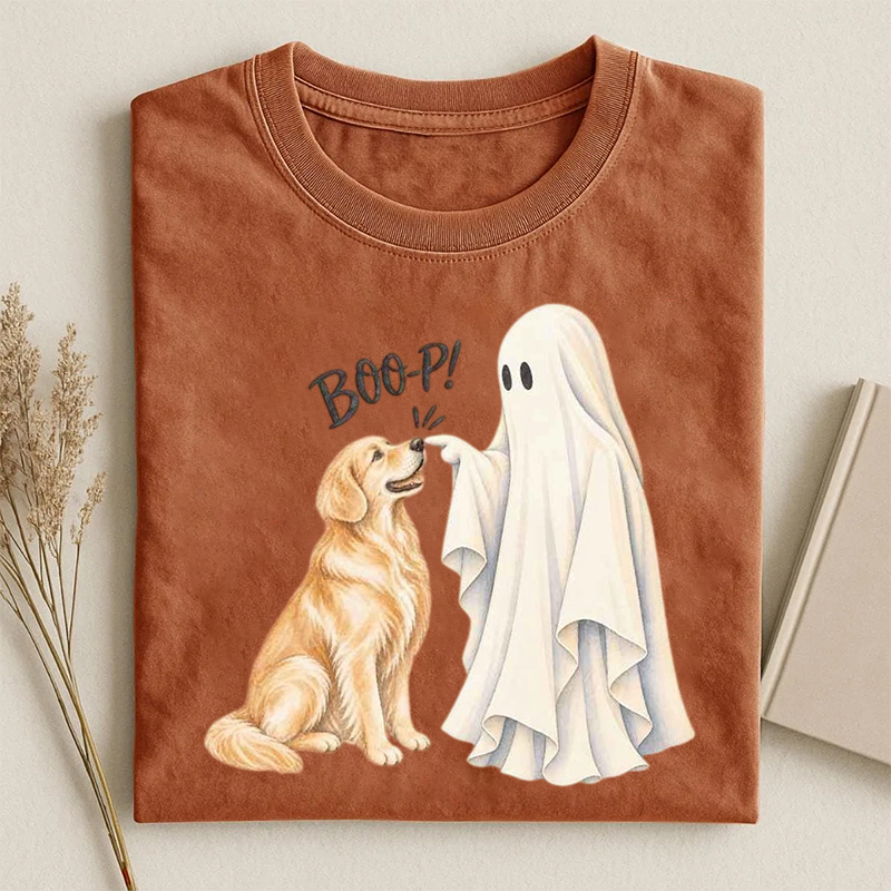 Halloween Ghost Golden Retriever BOO-P T-shirt