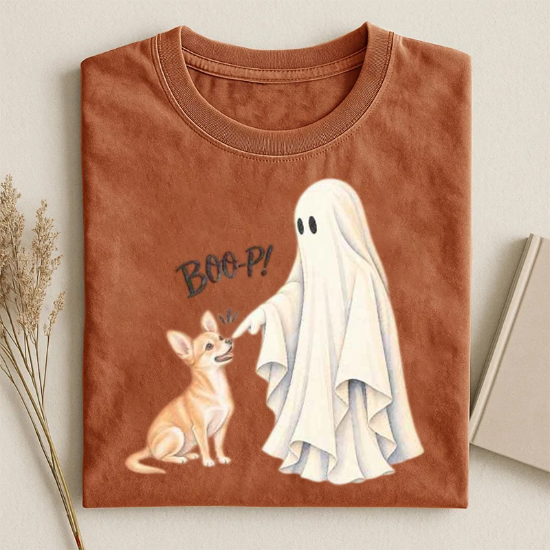 Halloween Ghost Chihuahua Dog BOO-P T-shirt