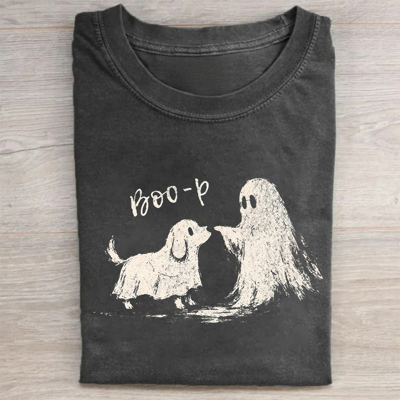 Boo-P Funny Cute Ghost Dog Halloween T-shirt