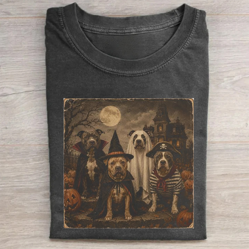 Spooky Pitbull Halloween T-shirt