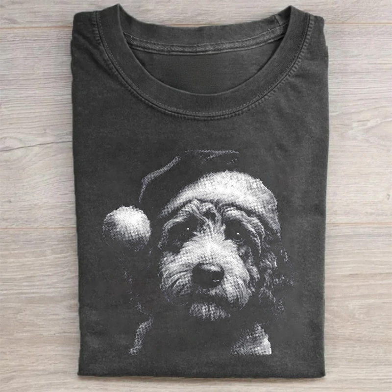 Cute Goldendoodle Christmas Santa T-shirt