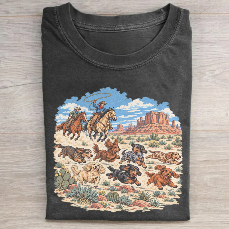 Western Dachshund Cowboy T-shirt