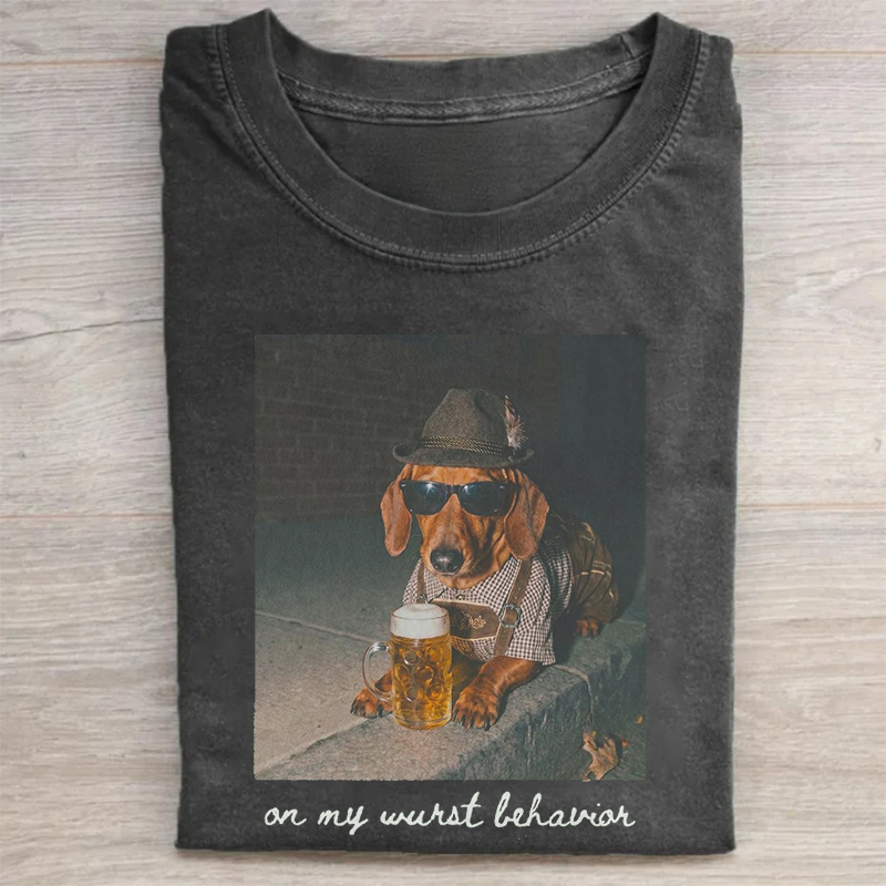 Dachshund Drinking Oktoberfest T-shirt