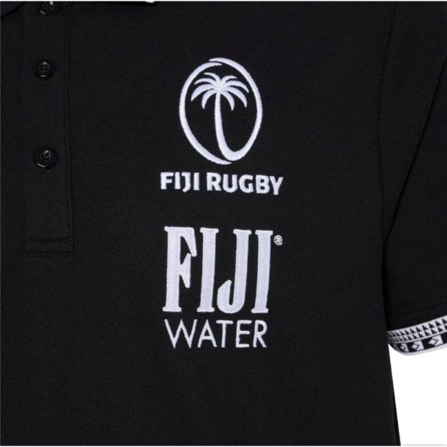 2026-2027 Fiji Rugby Pique Polo (Black) - view 3