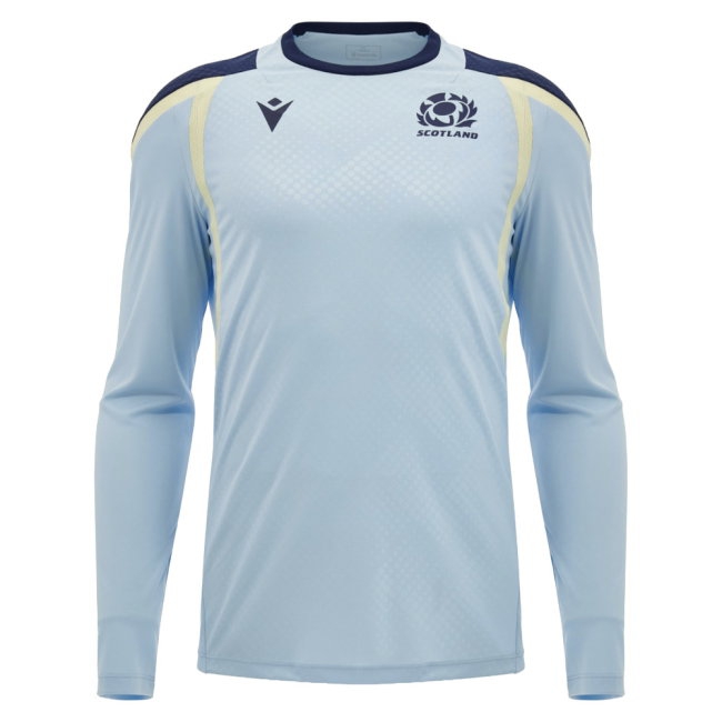 2026-2027 Scotland Rugby Training Poly LS Shirt (Blue) (Your Name) - view 2