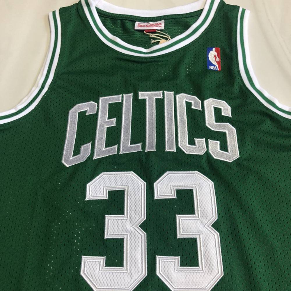 Larry Bird Boston Celtics Throwback 1985-86 Hardwood Classics Jersey Kelly Green - view 4