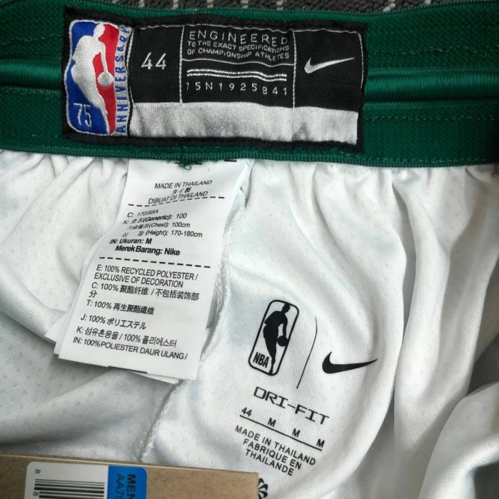 Men's Boston Celtics White 2021/22 Swingman Shorts Association Edition - view 6